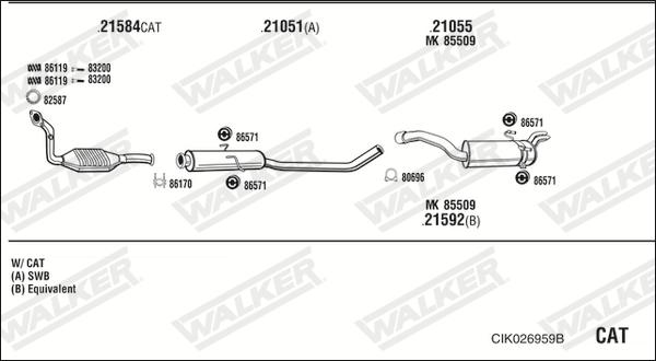 Walker CIK026959B - Система випуску ОГ autocars.com.ua