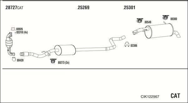 Walker CIK122967 - Система випуску ОГ autocars.com.ua