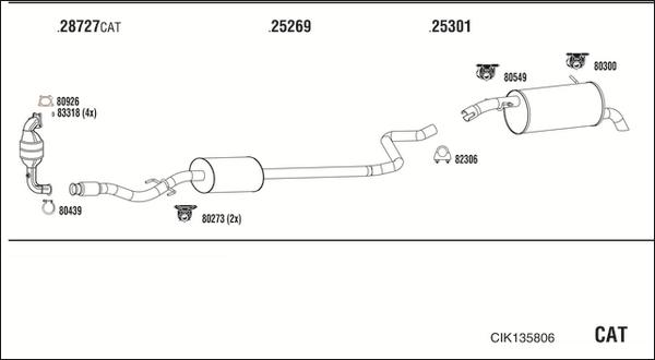 Walker CIK135806 - Система випуску ОГ autocars.com.ua