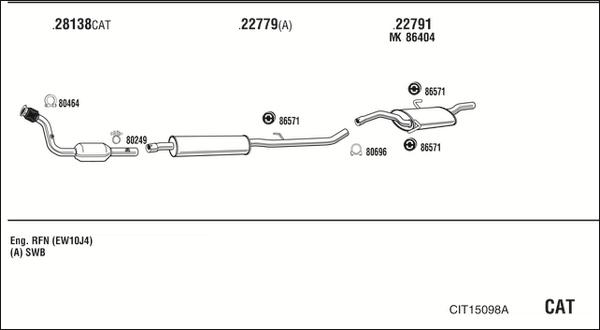 Walker CIT15098A - Система випуску ОГ autocars.com.ua