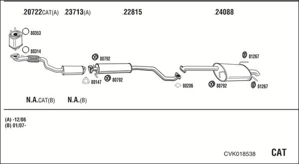 Walker CVK018538 - Система випуску ОГ autocars.com.ua