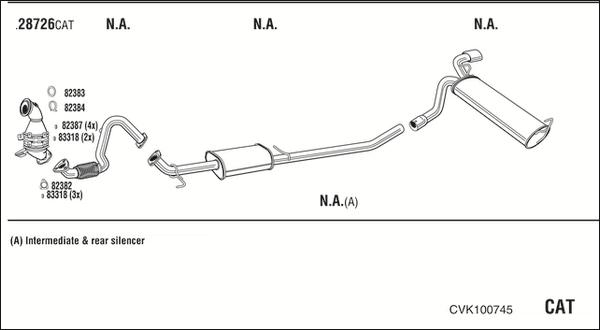 Walker CVK100745 - Система випуску ОГ autocars.com.ua