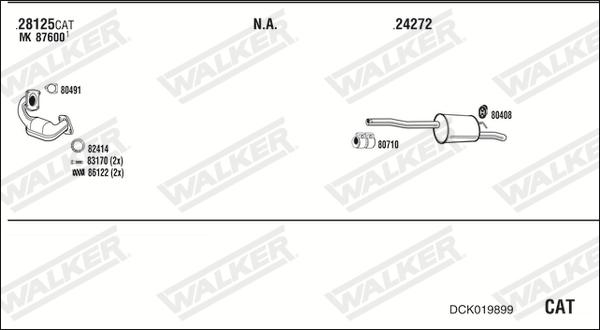 Walker DCK019899 - Система випуску ОГ autocars.com.ua