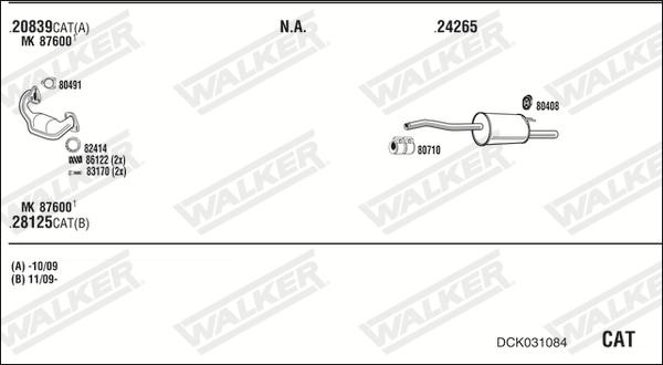 Walker DCK031084 - Система выпуска ОГ avtokuzovplus.com.ua