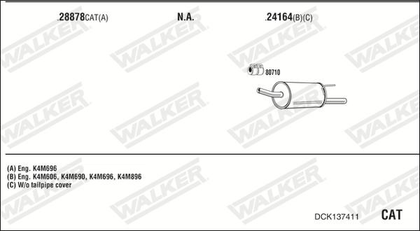 Walker DCK137411 - Система випуску ОГ autocars.com.ua