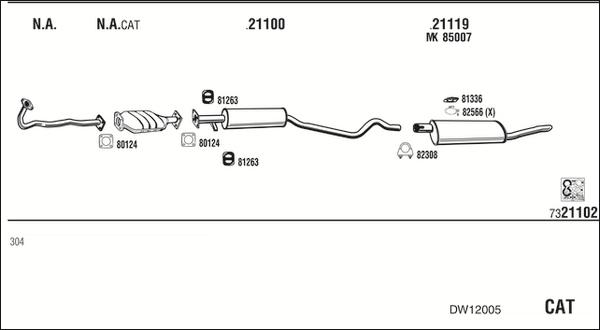 Walker DW12005 - Система выпуска ОГ avtokuzovplus.com.ua