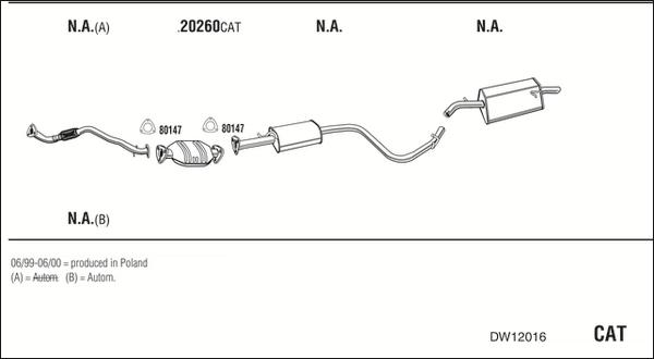 Walker DW12016 - Система випуску ОГ autocars.com.ua
