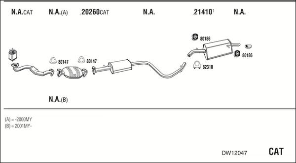 Walker DW12047 - Система випуску ОГ autocars.com.ua