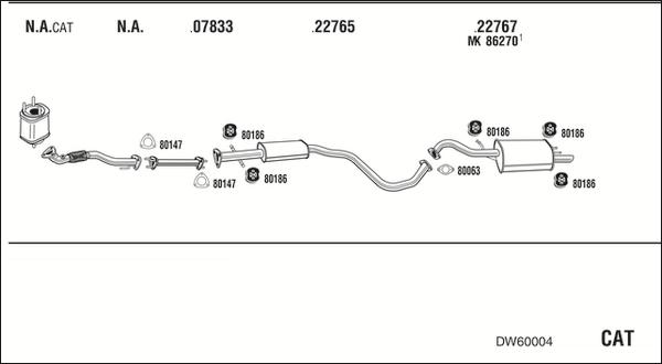 Walker DW60004 - Система випуску ОГ autocars.com.ua