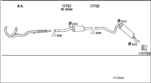 Walker FI10502 - Система випуску ОГ autocars.com.ua
