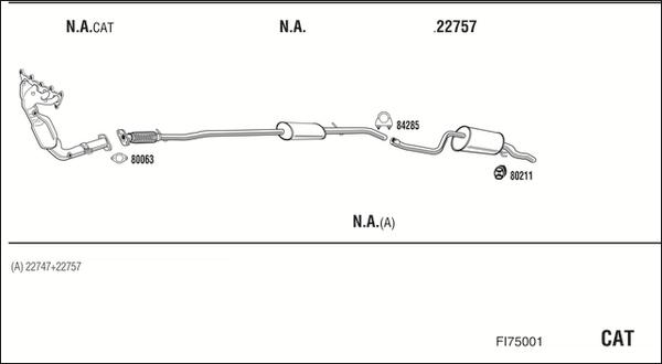 Walker FI75001 - Система випуску ОГ autocars.com.ua