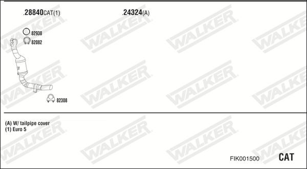 Walker FIK001500 - Система випуску ОГ autocars.com.ua