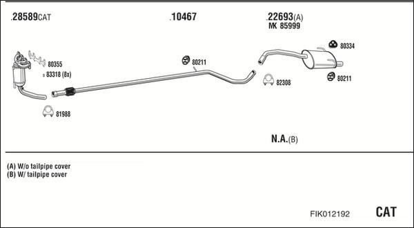 Walker FIK012192 - Система випуску ОГ autocars.com.ua