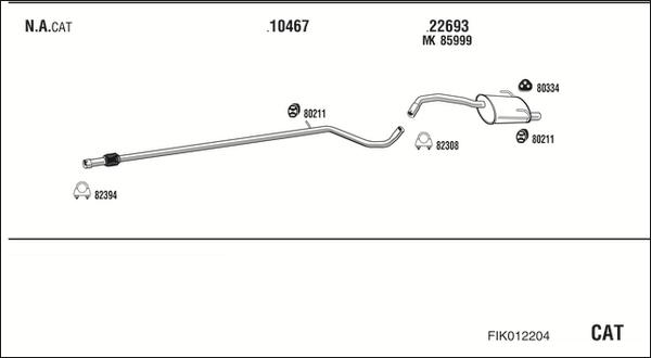 Walker FIK012204 - Система випуску ОГ autocars.com.ua