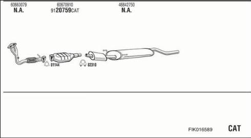 Walker FIK016589 - Система випуску ОГ autocars.com.ua