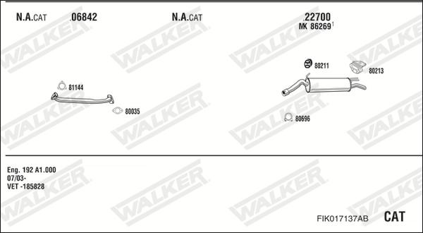 Walker FIK017137AB - Система випуску ОГ autocars.com.ua