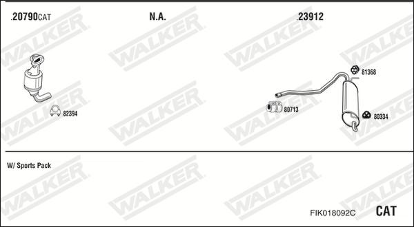 Walker FIK018092C - Система випуску ОГ autocars.com.ua