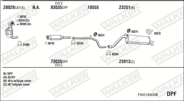 Walker FIK018900B - Система выпуска ОГ avtokuzovplus.com.ua