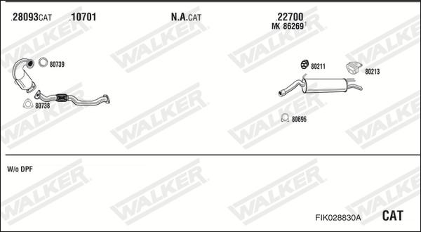 Walker FIK028830A - Система выпуска ОГ avtokuzovplus.com.ua