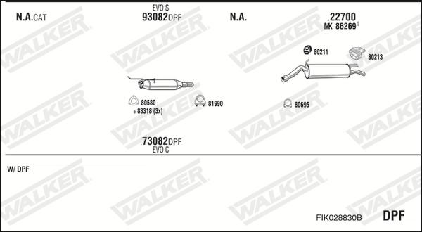 Walker FIK028830B - Система випуску ОГ autocars.com.ua