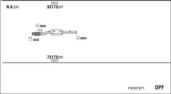 Walker FIK057671 - Система випуску ОГ autocars.com.ua