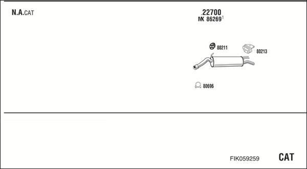 Walker FIK059259 - Система випуску ОГ autocars.com.ua