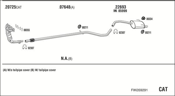 Walker FIK059291 - Система випуску ОГ autocars.com.ua