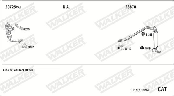 Walker FIK109999A - Система випуску ОГ autocars.com.ua