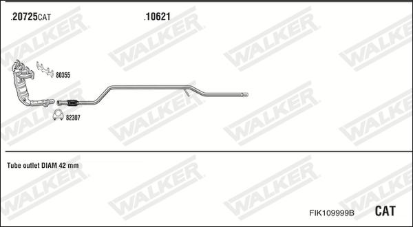 Walker FIK109999B - Система випуску ОГ autocars.com.ua