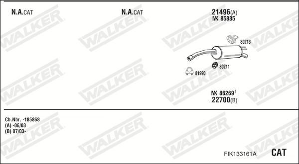 Walker FIK133161A - Система випуску ОГ autocars.com.ua