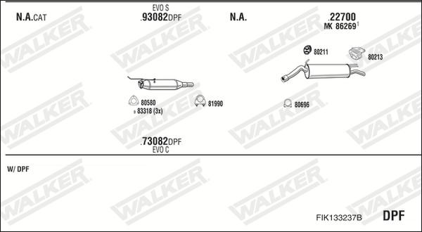 Walker FIK133237B - Система випуску ОГ autocars.com.ua