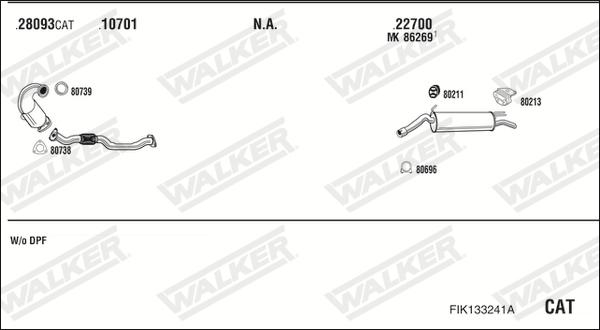 Walker FIK133241A - Система випуску ОГ autocars.com.ua