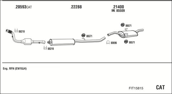 Walker FIT15815 - Система випуску ОГ autocars.com.ua