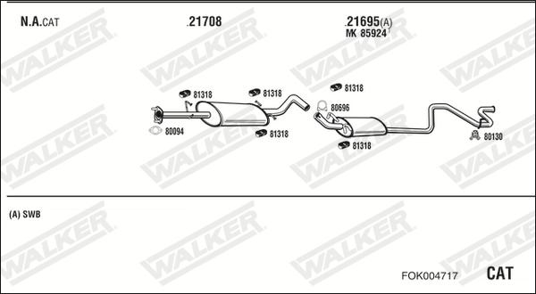 Walker FOK004717 - Система випуску ОГ autocars.com.ua