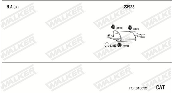 Walker FOK016032 - Система випуску ОГ autocars.com.ua