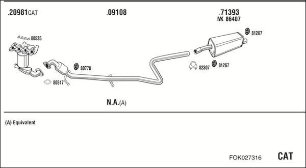 Walker FOK027316 - Система випуску ОГ autocars.com.ua