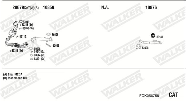 Walker FOK056758 - Система выпуска ОГ avtokuzovplus.com.ua