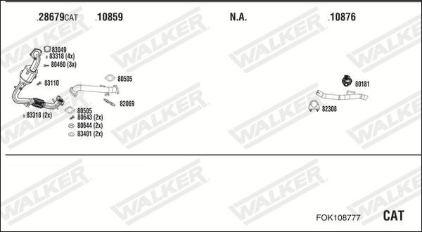 Walker FOK108777 - Система випуску ОГ autocars.com.ua