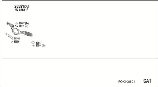 Walker FOK108801 - Система випуску ОГ autocars.com.ua