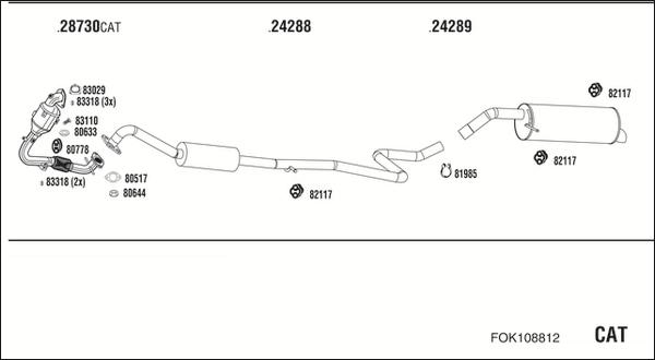 Walker FOK108812 - Система выпуска ОГ avtokuzovplus.com.ua