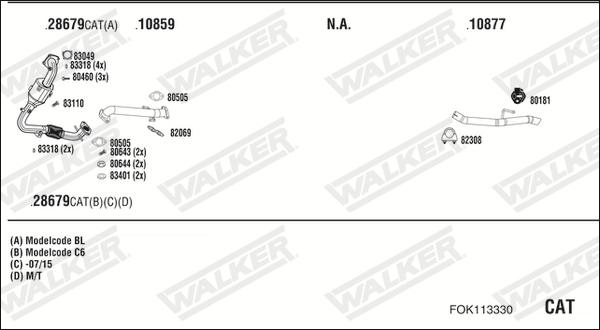 Walker FOK113330 - Система випуску ОГ autocars.com.ua