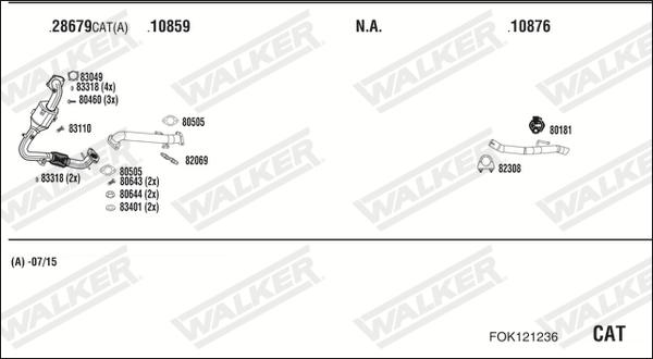 Walker FOK121236 - Система випуску ОГ autocars.com.ua