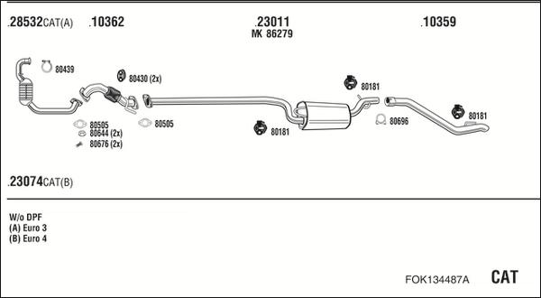 Walker FOK134487A - Система выпуска ОГ avtokuzovplus.com.ua