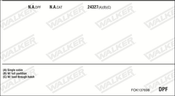 Walker FOK137698 - Система випуску ОГ autocars.com.ua