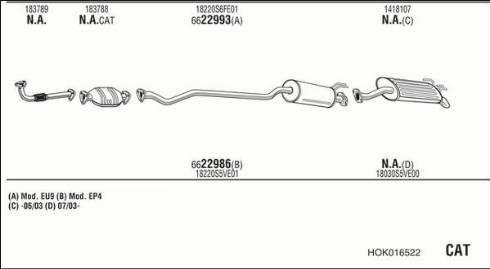 Walker HOK016522 - Система выпуска ОГ avtokuzovplus.com.ua