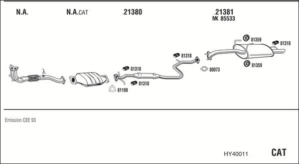 Walker HY40011 - Система випуску ОГ autocars.com.ua