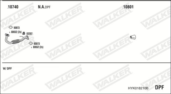 Walker HYK018210B - Система випуску ОГ autocars.com.ua