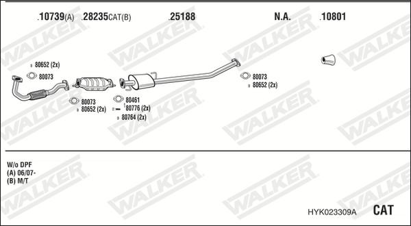 Walker HYK023309A - Система випуску ОГ autocars.com.ua