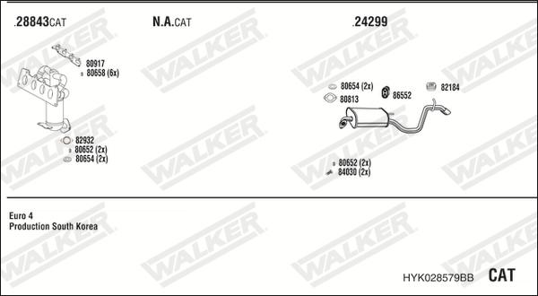 Walker HYK028579BB - Система выпуска ОГ avtokuzovplus.com.ua