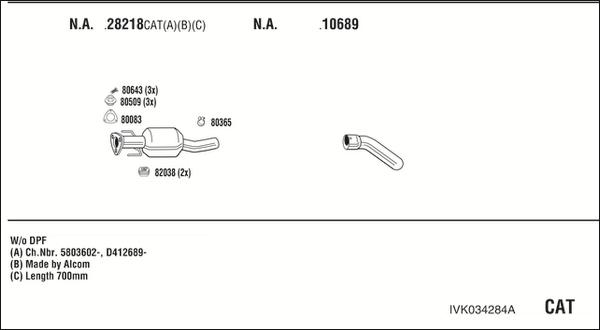 Walker IVK034284A - Система випуску ОГ autocars.com.ua